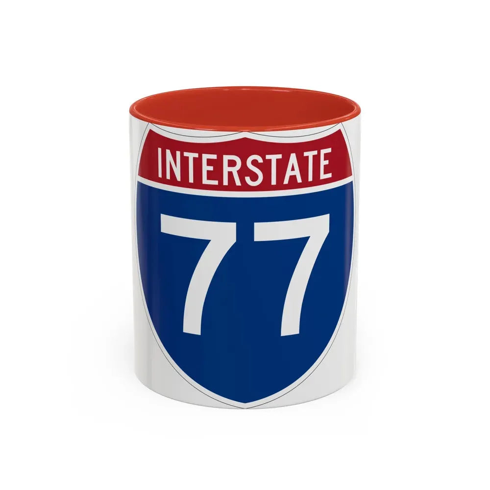Interstate 77 (U.S. Highways) Accent Coffee Mug 11oz Red - Go Mug Yourself