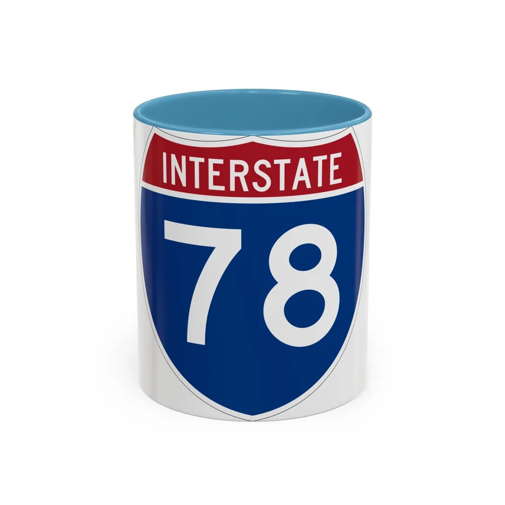 Interstate 78 (U.S. Highways) Accent Coffee Mug-11oz-Light Blue-Go Mug Yourself