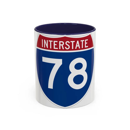 Interstate 78 (U.S. Highways) Accent Coffee Mug-11oz-Navy-Go Mug Yourself