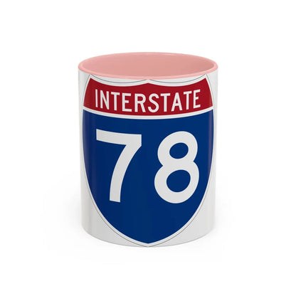 Interstate 78 (U.S. Highways) Accent Coffee Mug-11oz-Pink-Go Mug Yourself