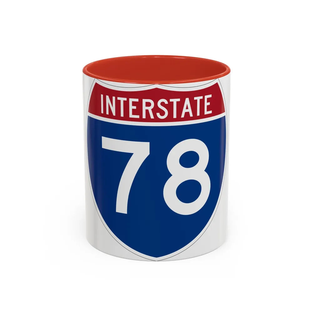 Interstate 78 (U.S. Highways) Accent Coffee Mug-11oz-Red-Go Mug Yourself