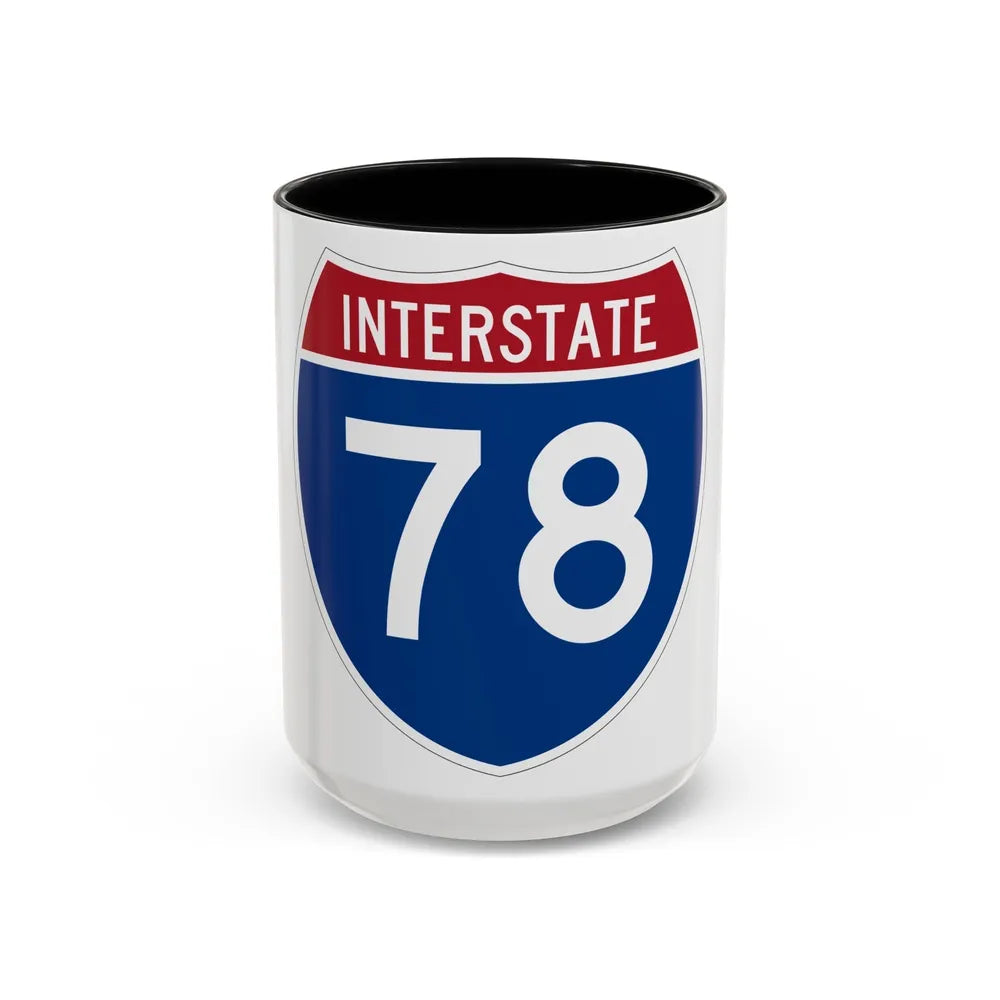 Interstate 78 (U.S. Highways) Accent Coffee Mug-15oz-Black-Go Mug Yourself