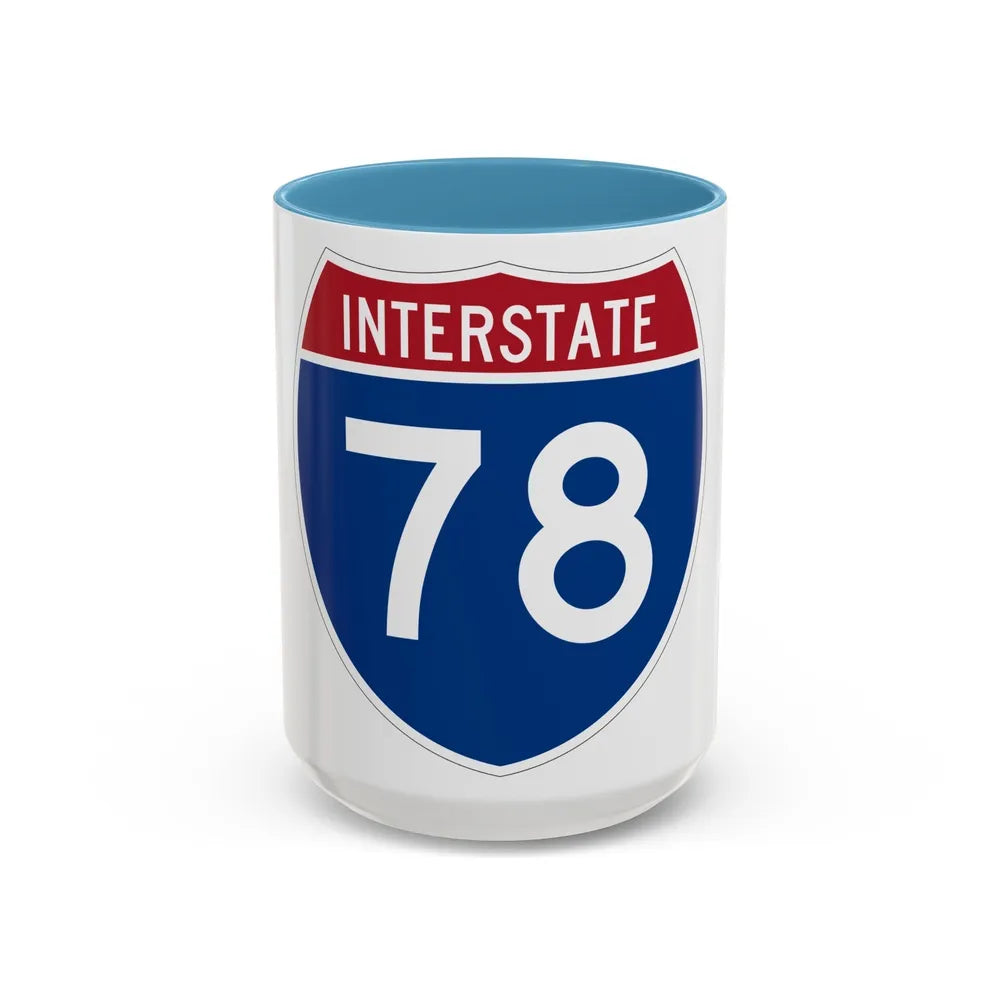 Interstate 78 (U.S. Highways) Accent Coffee Mug-15oz-Light Blue-Go Mug Yourself