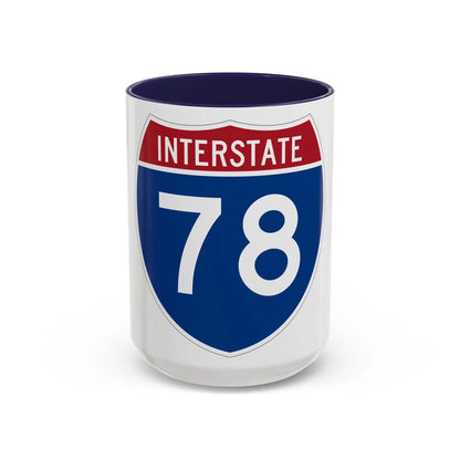 Interstate 78 (U.S. Highways) Accent Coffee Mug-15oz-Navy-Go Mug Yourself