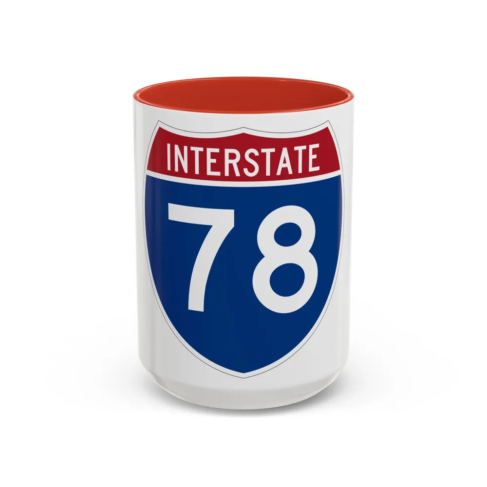 Interstate 78 (U.S. Highways) Accent Coffee Mug-15oz-Red-Go Mug Yourself