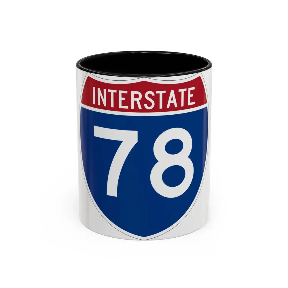 Interstate 78 (U.S. Highways) Accent Coffee Mug 11oz Black - Go Mug Yourself