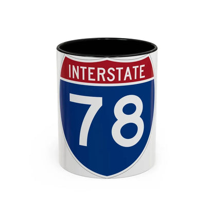 Interstate 78 (U.S. Highways) Accent Coffee Mug 11oz Black - Go Mug Yourself