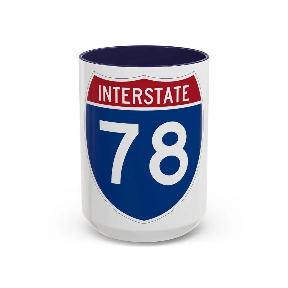 Interstate 78 (U.S. Highways) Accent Coffee Mug 15oz Navy - Go Mug Yourself