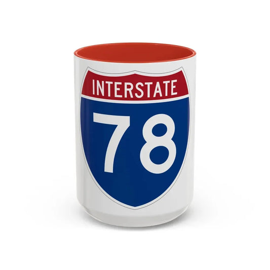 Interstate 78 (U.S. Highways) Accent Coffee Mug 15oz Red - Go Mug Yourself