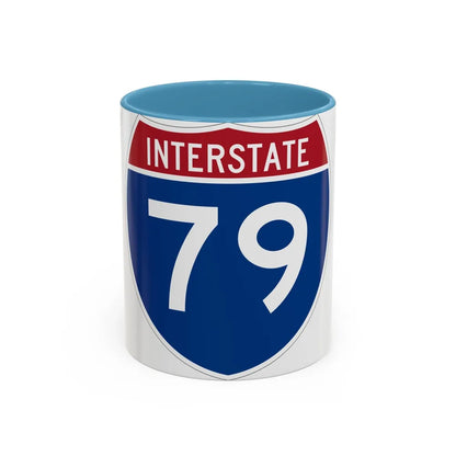 Interstate 79 (U.S. Highways) Accent Coffee Mug-11oz-Light Blue-Go Mug Yourself