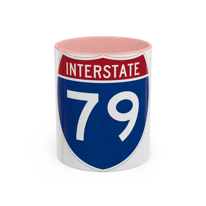 Interstate 79 (U.S. Highways) Accent Coffee Mug-11oz-Pink-Go Mug Yourself