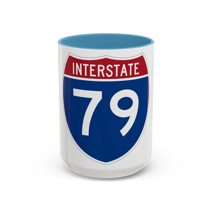 Interstate 79 (U.S. Highways) Accent Coffee Mug-15oz-Light Blue-Go Mug Yourself