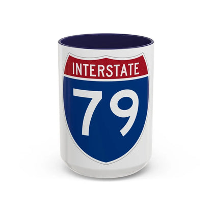 Interstate 79 (U.S. Highways) Accent Coffee Mug-15oz-Navy-Go Mug Yourself