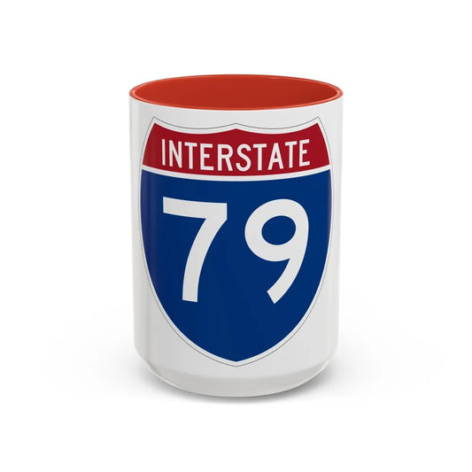 Interstate 79 (U.S. Highways) Accent Coffee Mug-15oz-Red-Go Mug Yourself