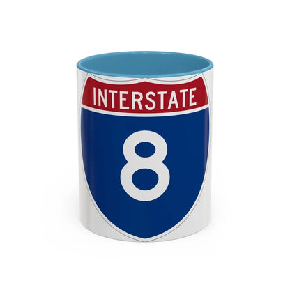 Interstate 8 (U.S. Highways) Accent Coffee Mug-11oz-Light Blue-Go Mug Yourself