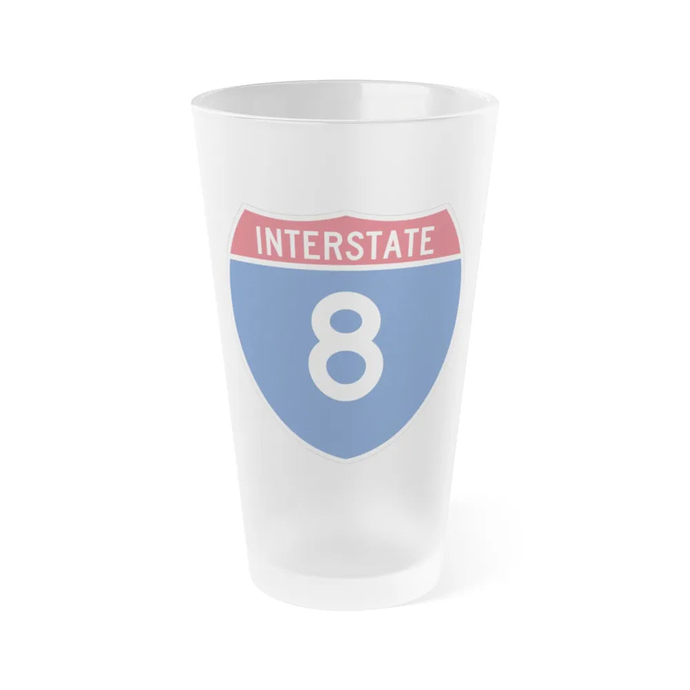 Interstate 8 (U.S. Highways) Frosted Pint Glass 16oz-16oz-Frosted-Go Mug Yourself