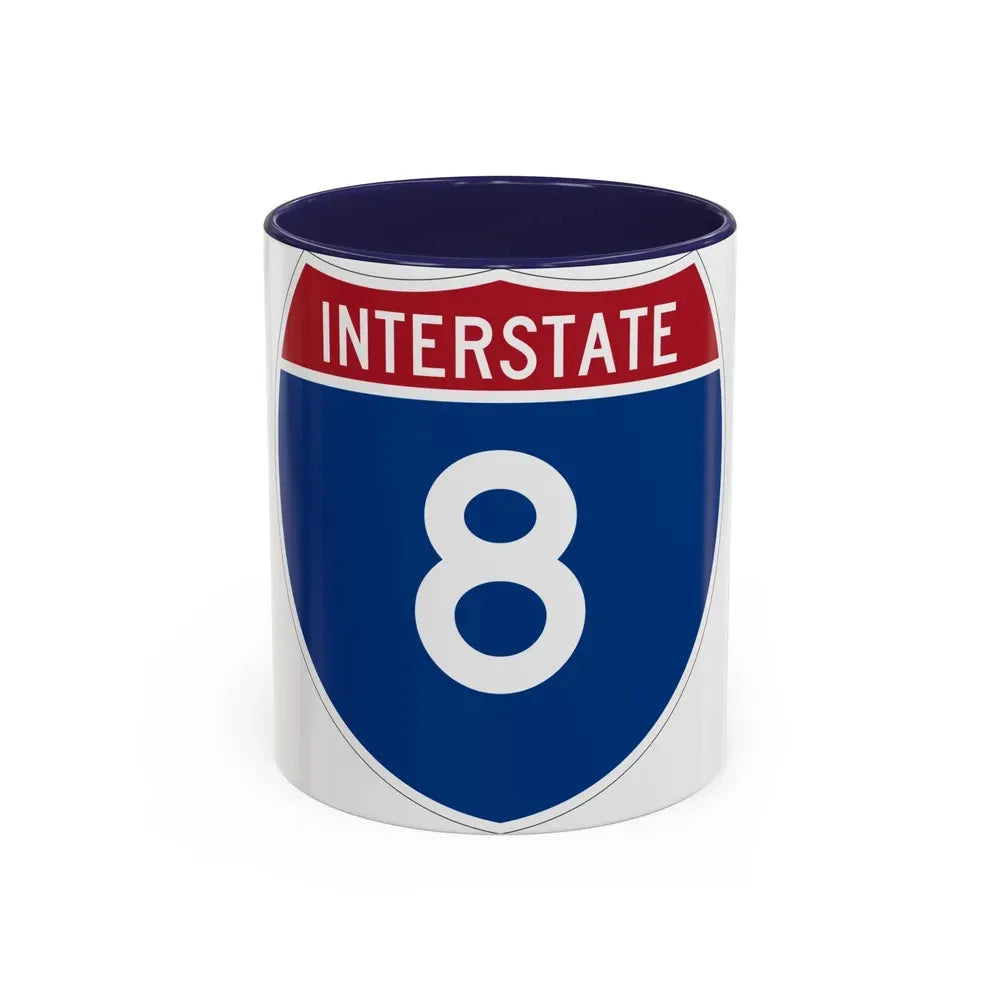 Interstate 8 (U.S. Highways) Accent Coffee Mug 11oz Navy - Go Mug Yourself