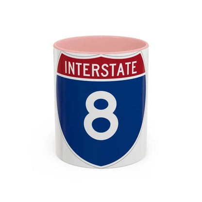 Interstate 8 (U.S. Highways) Accent Coffee Mug 11oz Pink - Go Mug Yourself