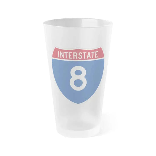 Interstate 8 (U.S. Highways) Frosted Pint Glass 16oz 16oz Frosted - Go Mug Yourself