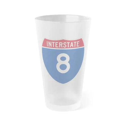Interstate 8 (U.S. Highways) Frosted Pint Glass 16oz 16oz Frosted - Go Mug Yourself