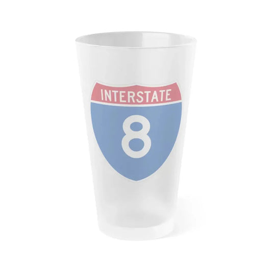 Interstate 8 (U.S. Highways) Frosted Pint Glass 16oz 16oz Frosted - Go Mug Yourself