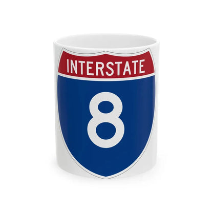Interstate 8 (U.S. Highways) White Coffee Mug 11oz - Go Mug Yourself