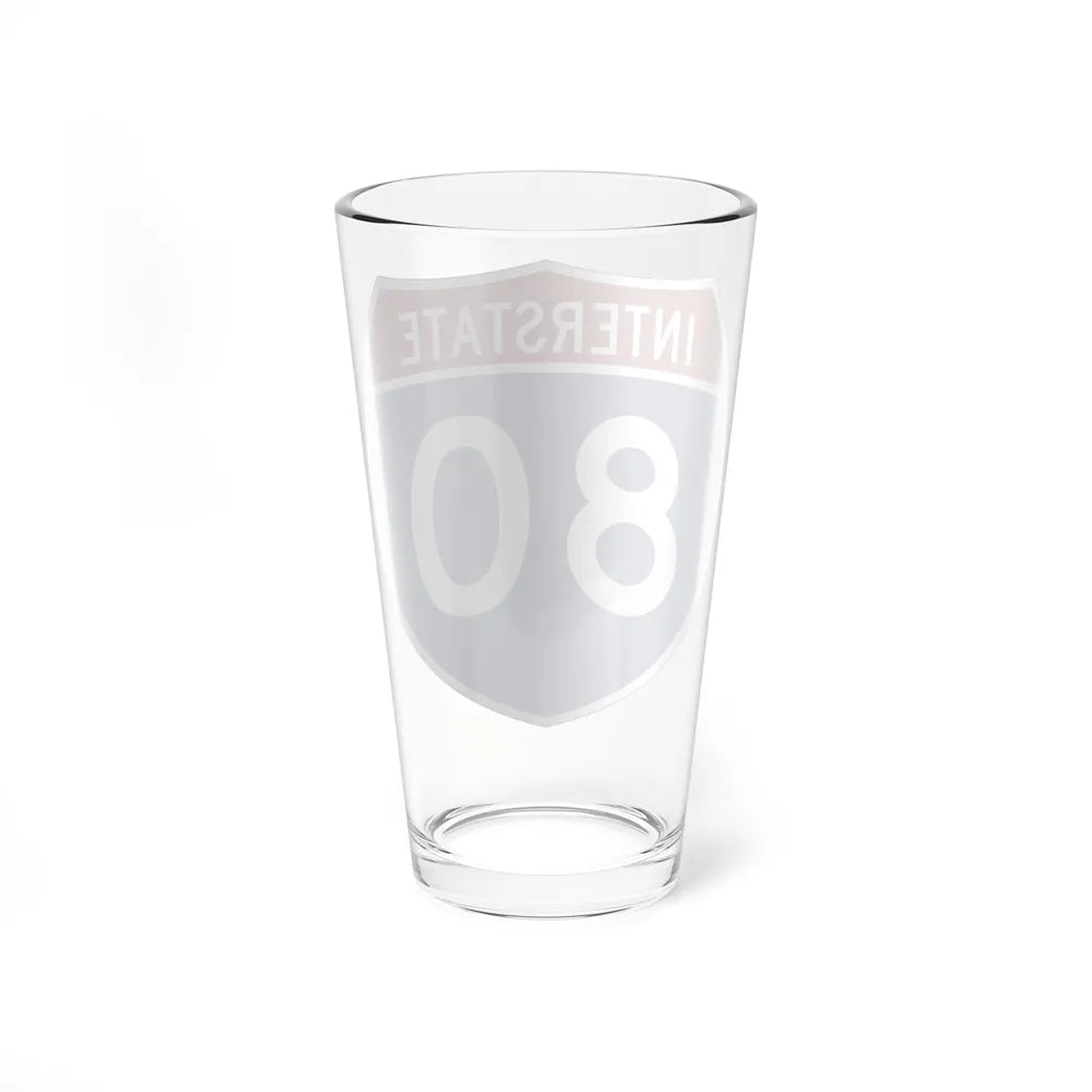 Interstate 80 (U.S. Highways) Pint Glass 16oz-Go Mug Yourself