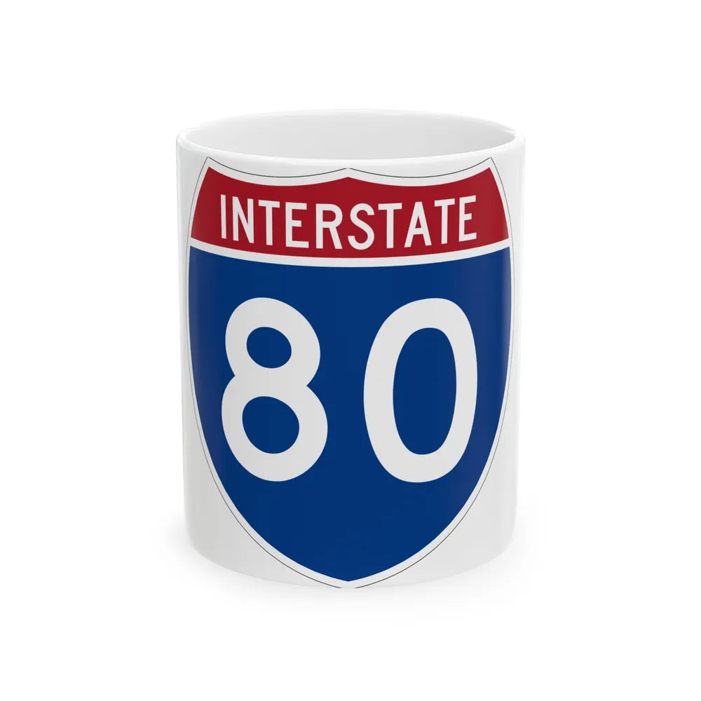 Interstate 80 (U.S. Highways) White Coffee Mug-11oz-Go Mug Yourself