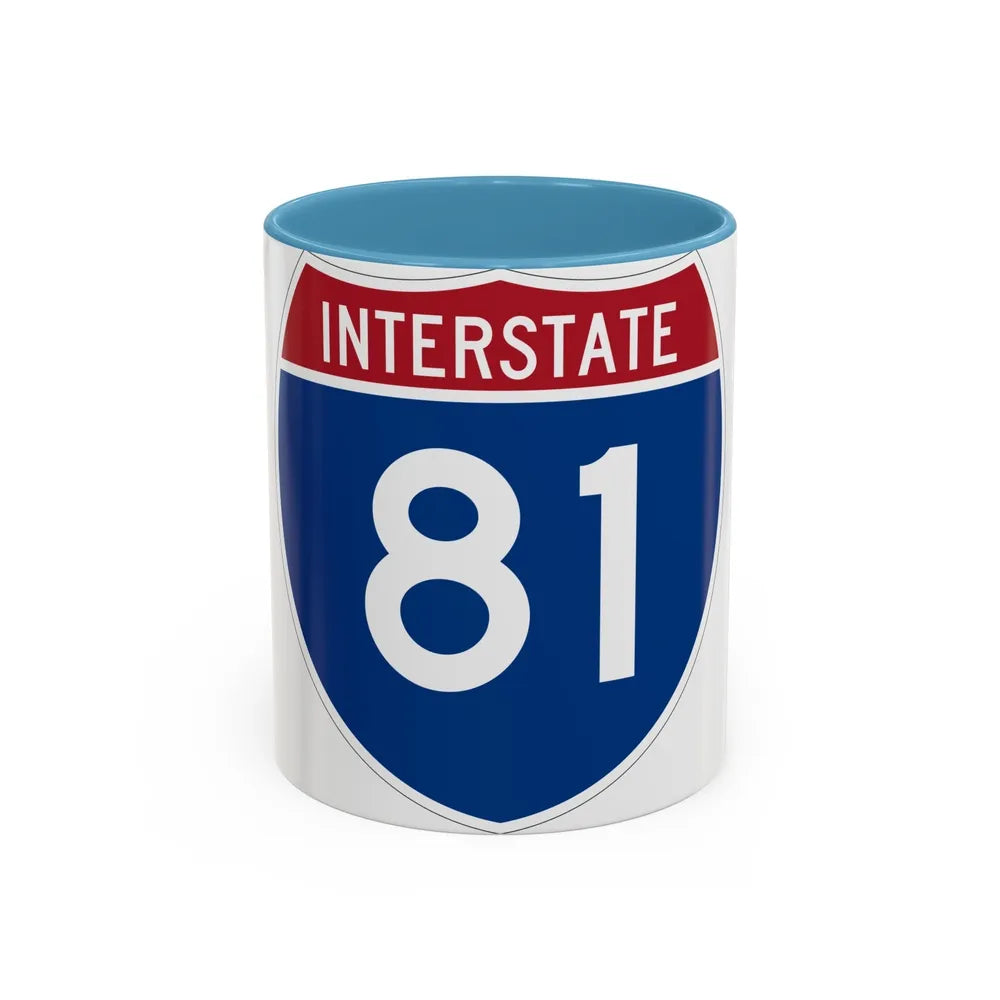 Interstate 81 (U.S. Highways) Accent Coffee Mug-11oz-Light Blue-Go Mug Yourself