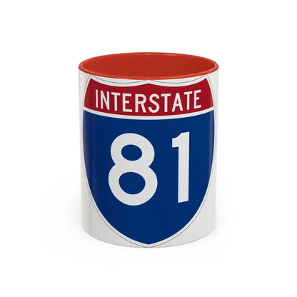 Interstate 81 (U.S. Highways) Accent Coffee Mug-11oz-Red-Go Mug Yourself