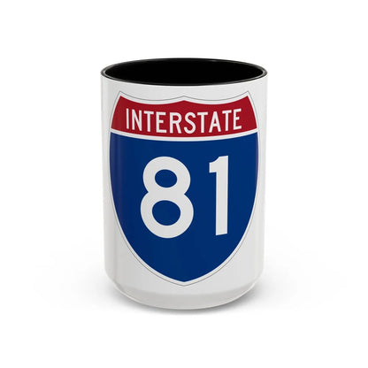 Interstate 81 (U.S. Highways) Accent Coffee Mug-15oz-Black-Go Mug Yourself