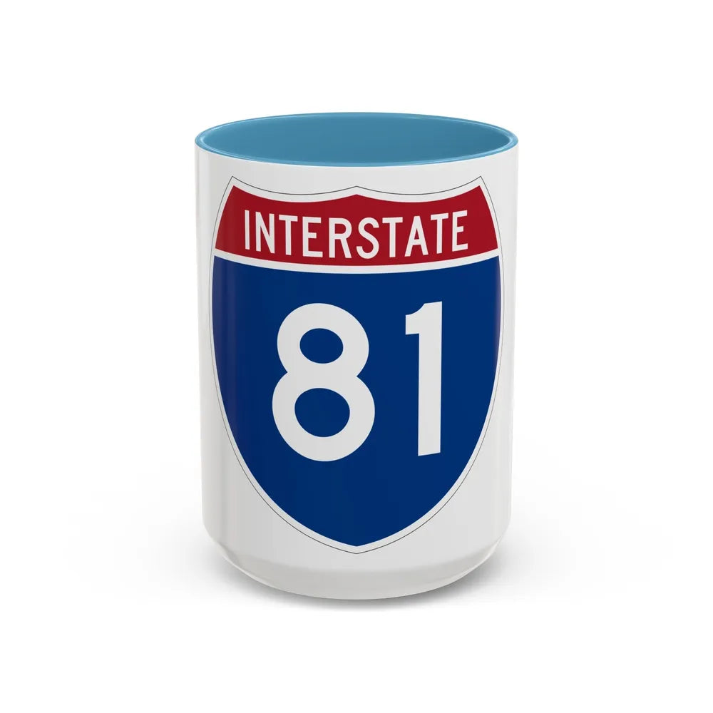 Interstate 81 (U.S. Highways) Accent Coffee Mug-15oz-Light Blue-Go Mug Yourself