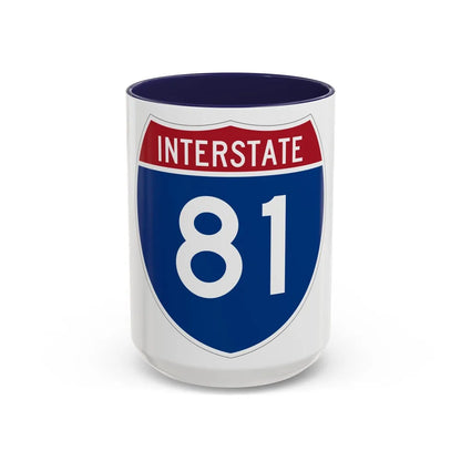 Interstate 81 (U.S. Highways) Accent Coffee Mug-15oz-Navy-Go Mug Yourself