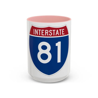 Interstate 81 (U.S. Highways) Accent Coffee Mug-15oz-Pink-Go Mug Yourself