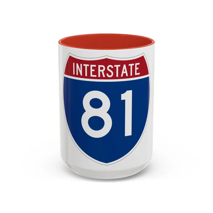 Interstate 81 (U.S. Highways) Accent Coffee Mug-15oz-Red-Go Mug Yourself