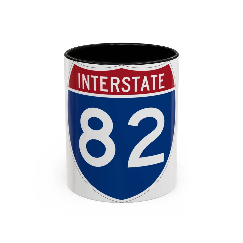 Interstate 82 (U.S. Highways) Accent Coffee Mug-11oz-Black-Go Mug Yourself