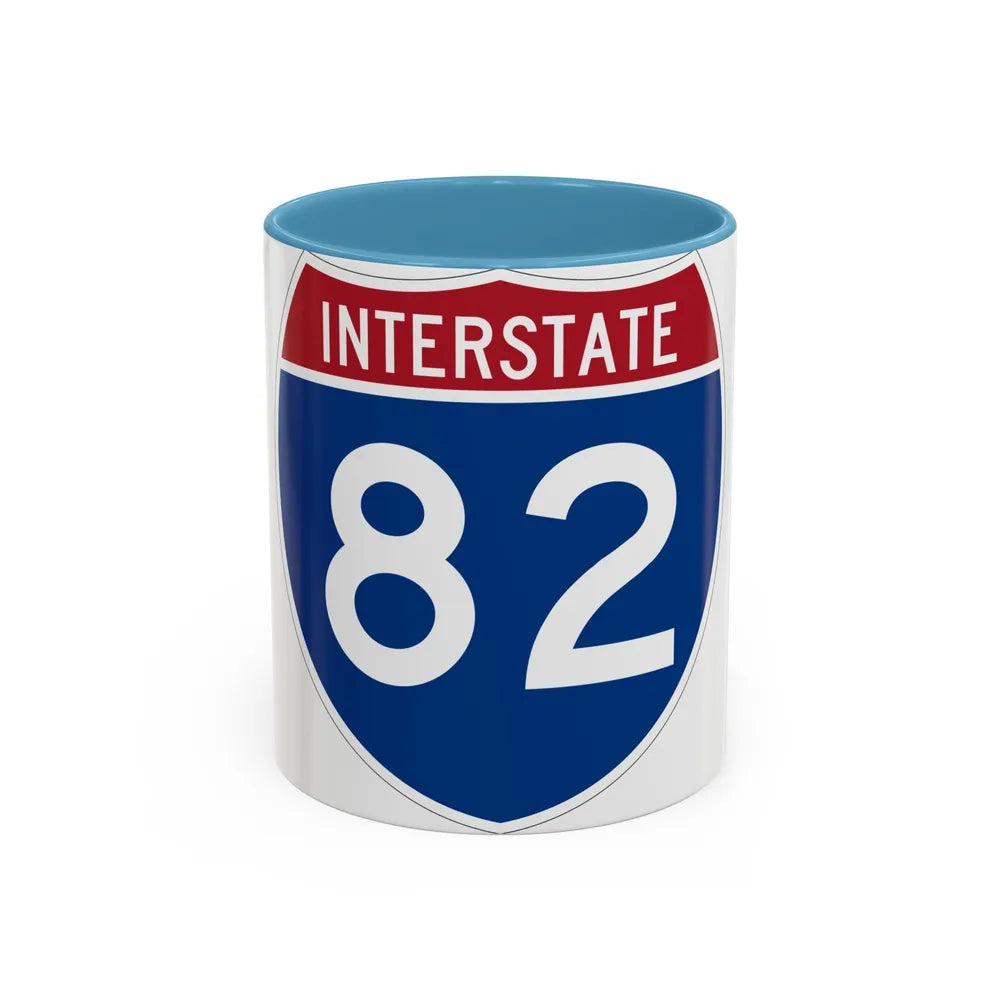 Interstate 82 (U.S. Highways) Accent Coffee Mug-11oz-Light Blue-Go Mug Yourself