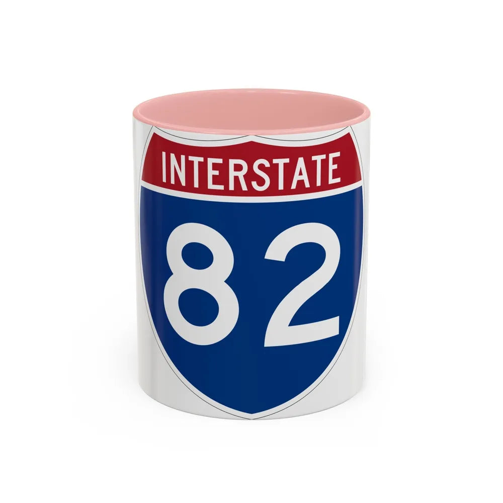 Interstate 82 (U.S. Highways) Accent Coffee Mug-11oz-Pink-Go Mug Yourself