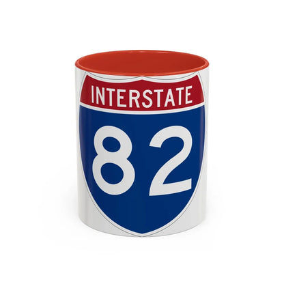 Interstate 82 (U.S. Highways) Accent Coffee Mug-11oz-Red-Go Mug Yourself