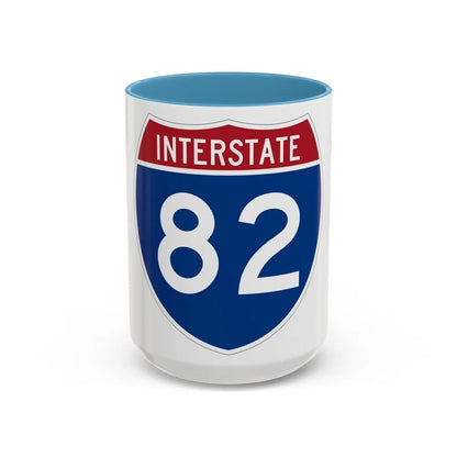 Interstate 82 (U.S. Highways) Accent Coffee Mug-15oz-Light Blue-Go Mug Yourself