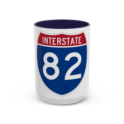 Interstate 82 (U.S. Highways) Accent Coffee Mug-15oz-Navy-Go Mug Yourself