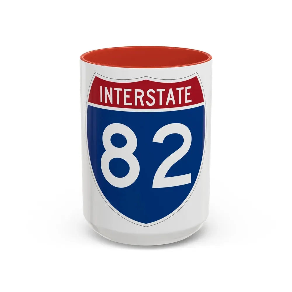 Interstate 82 (U.S. Highways) Accent Coffee Mug 15oz Red - Go Mug Yourself