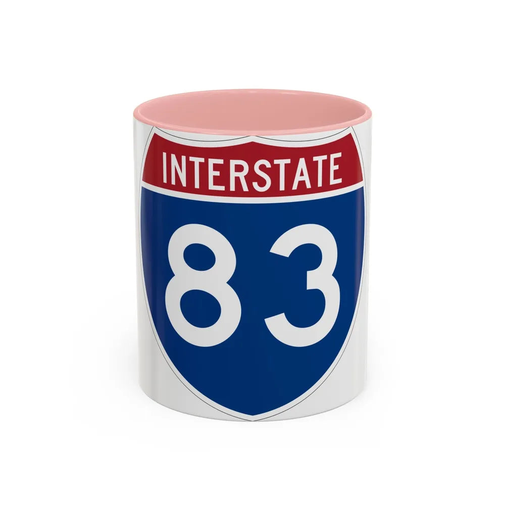 Interstate 83 (U.S. Highways) Accent Coffee Mug-11oz-Pink-Go Mug Yourself