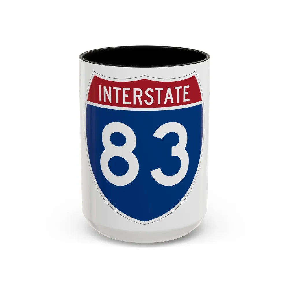 Interstate 83 (U.S. Highways) Accent Coffee Mug-15oz-Black-Go Mug Yourself