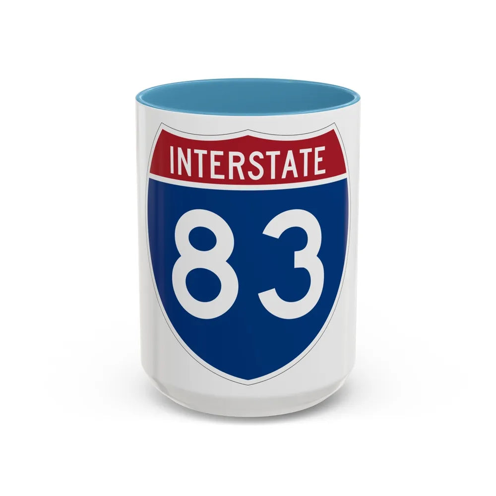 Interstate 83 (U.S. Highways) Accent Coffee Mug-15oz-Light Blue-Go Mug Yourself