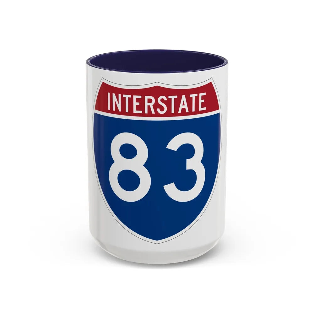 Interstate 83 (U.S. Highways) Accent Coffee Mug-15oz-Navy-Go Mug Yourself