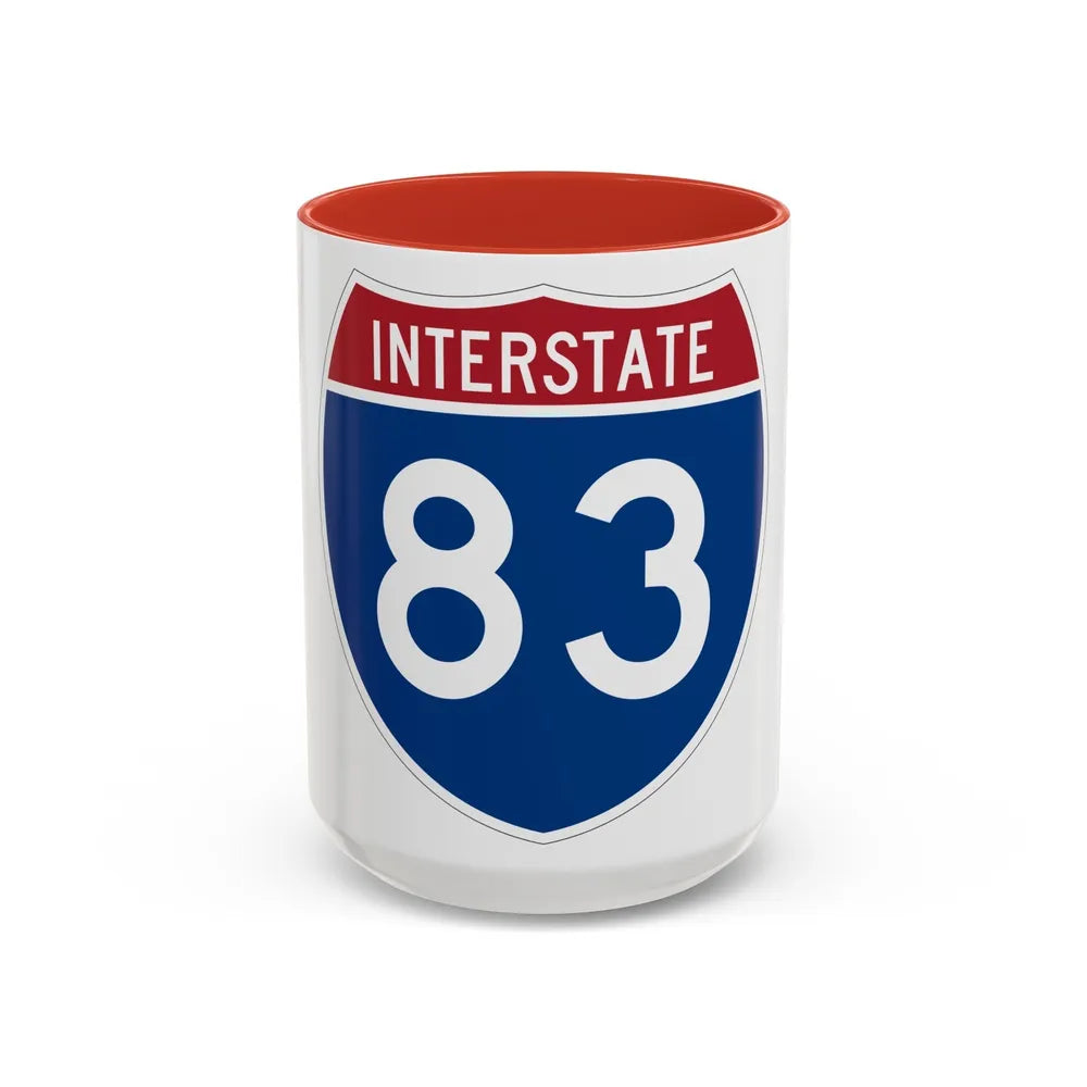 Interstate 83 (U.S. Highways) Accent Coffee Mug-15oz-Red-Go Mug Yourself