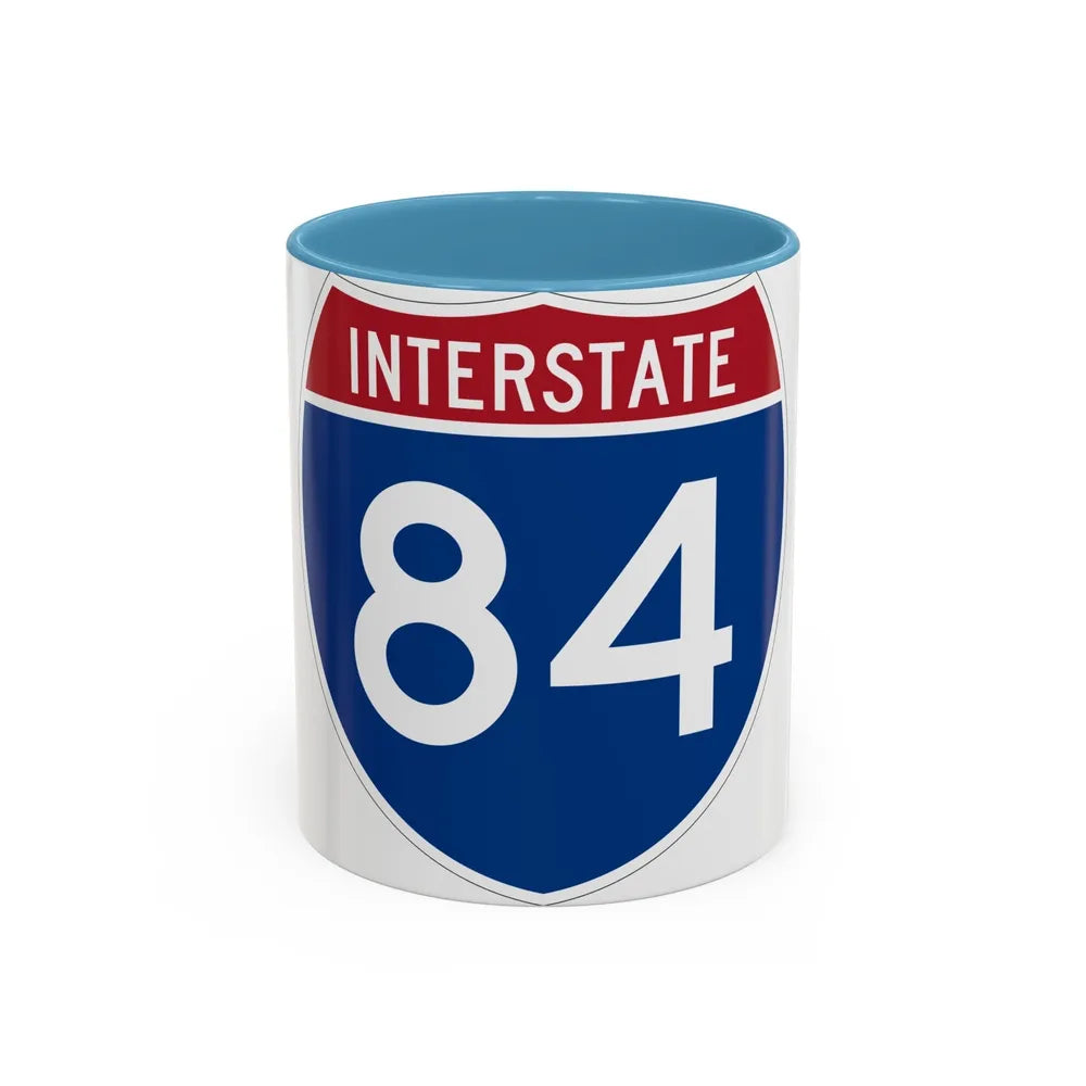 Interstate 84 Oregon Utah (U.S. Highways) Accent Coffee Mug-11oz-Light Blue-Go Mug Yourself