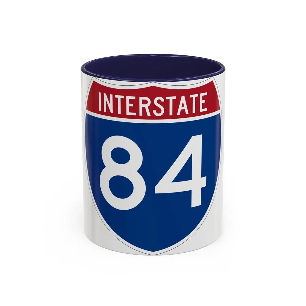 Interstate 84 Oregon Utah (U.S. Highways) Accent Coffee Mug-11oz-Navy-Go Mug Yourself