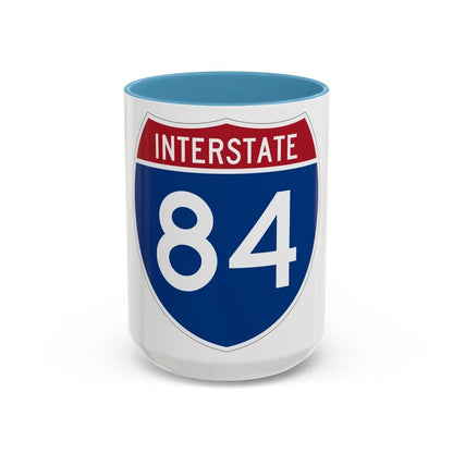 Interstate 84 Oregon Utah (U.S. Highways) Accent Coffee Mug-15oz-Light Blue-Go Mug Yourself